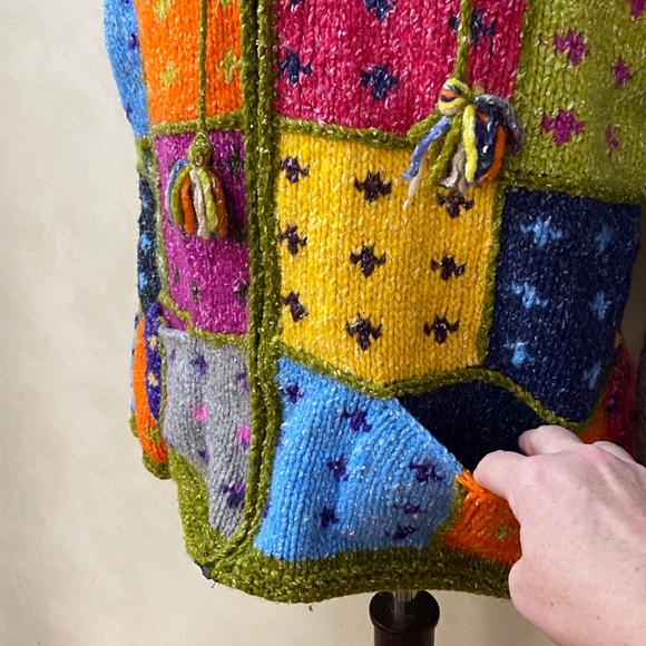 Vintage Mundo Color Wool Blend Colorful Knit Sweater - Picture 2 of 5